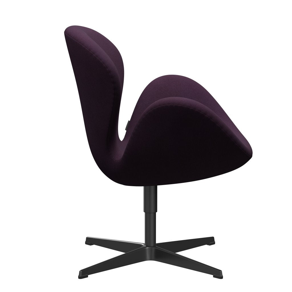 [product_category]-Fritz Hansen Swan Lounge Chair, Black Lacquered/Steelcut Medium Violet-Fritz Hansen-3320-STI625-BLLA-FRI-3