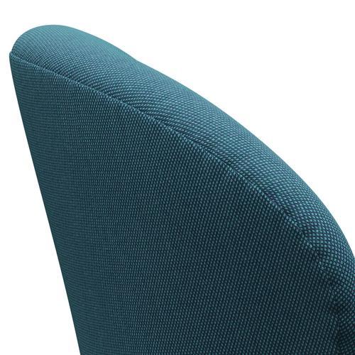 [product_category]-Fritz Hansen Swan Lounge Chair, Black Lacquered/Steelcut Trio Turquoise-Fritz Hansen-3320-STR983-BLLA-FRI-5