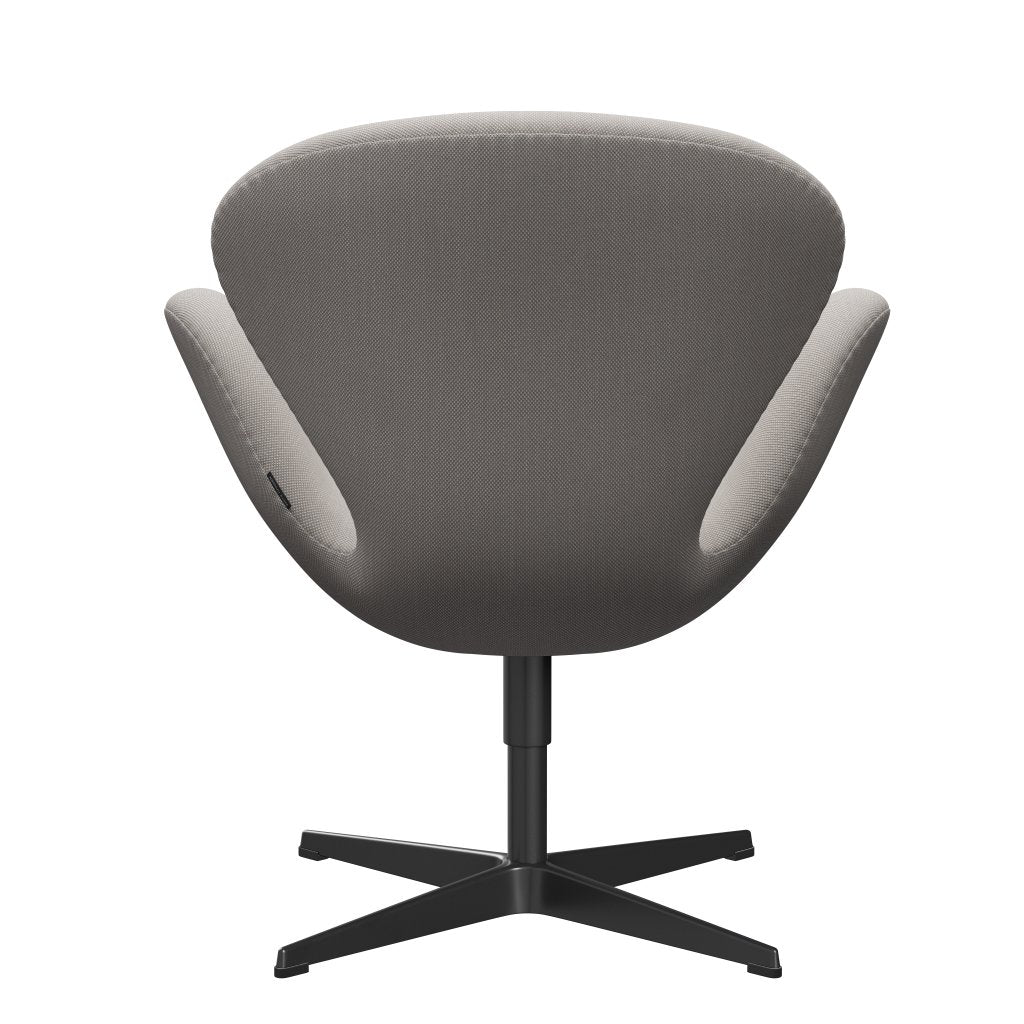 [product_category]-Fritz Hansen Swan Lounge Chair, Black Lacquered/Steelcut Trio White & Grey-Fritz Hansen-3320-STR205-BLLA-FRI-4