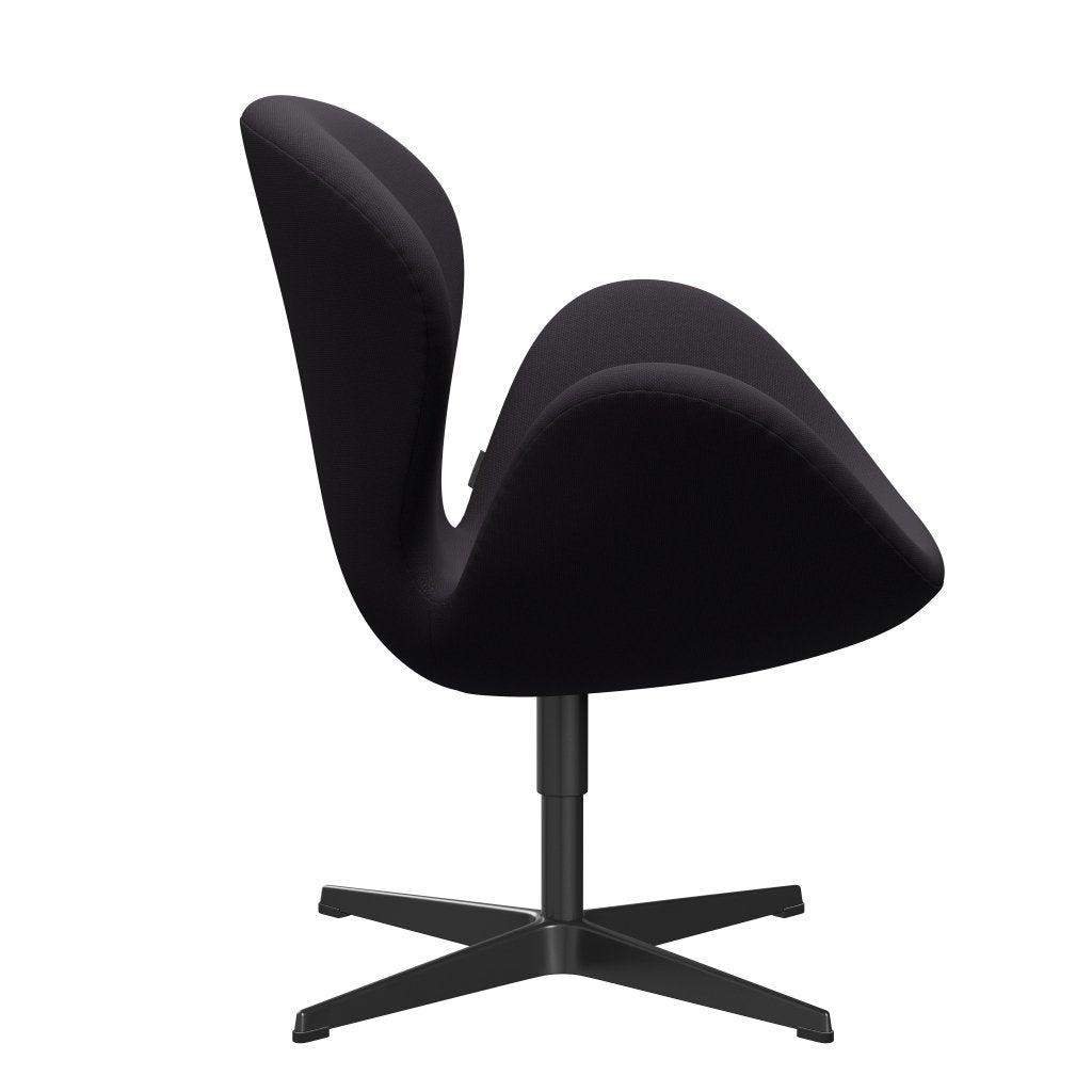 [product_category]-Fritz Hansen Swan Lounge Chair, Black Lacquered/Steelcut Violet Dark-Fritz Hansen-3320-STI685-BLLA-FRI-3