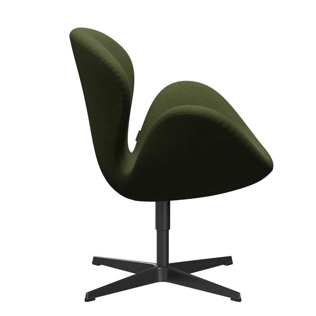 [product_category]-Fritz Hansen Swan Lounge Chair, Black Lacquered/Tonus Military Green-Fritz Hansen-3320-TON131-BLLA-FRI-3