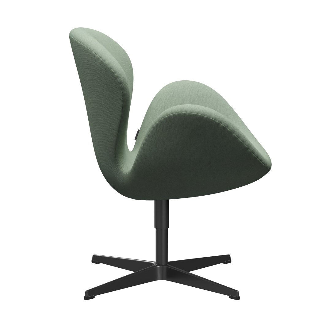 [product_category]-Fritz Hansen Swan Lounge Chair, Black Lacquered/Tonus Mint Green-Fritz Hansen-3320-TON914-BLLA-FRI-3