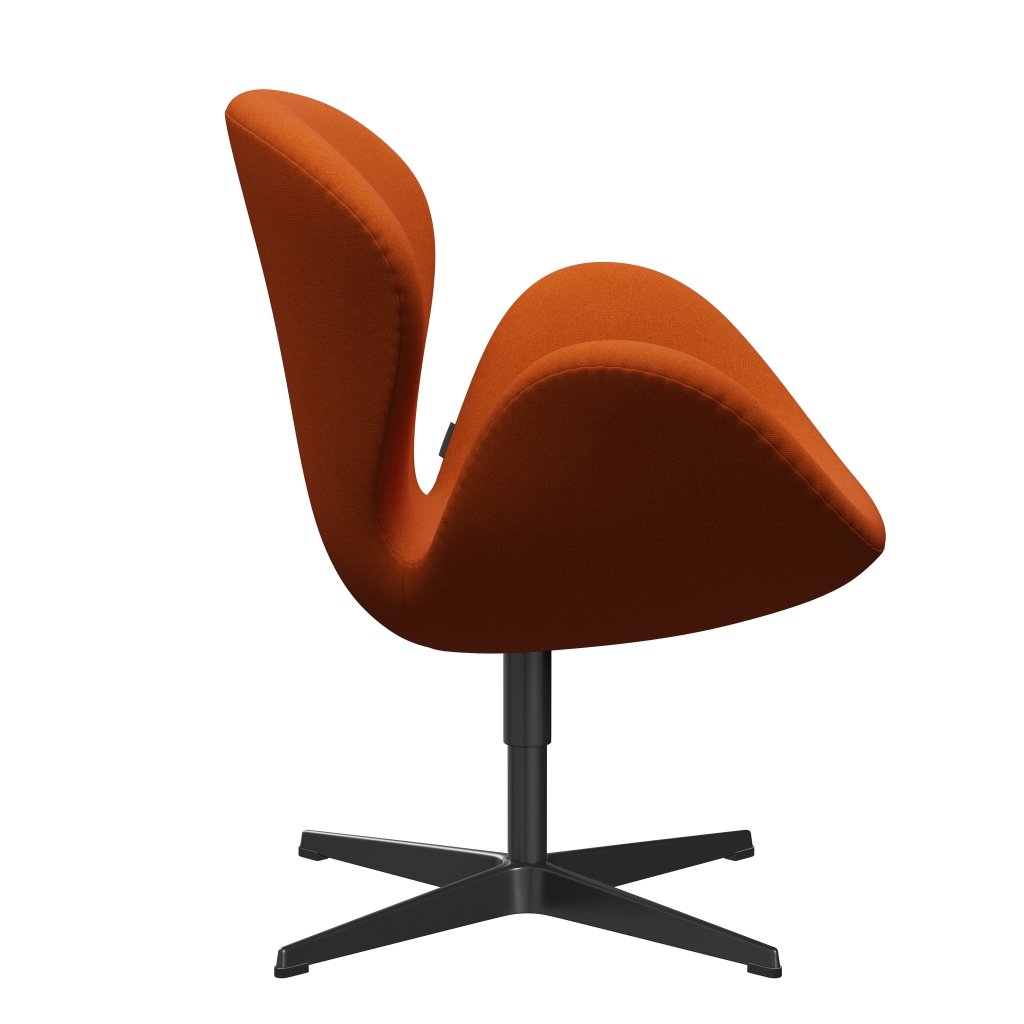 [product_category]-Fritz Hansen Swan Lounge Chair, Black Lacquered/Tonus Orange (605)-Fritz Hansen-3320-TON605-BLLA-FRI-3