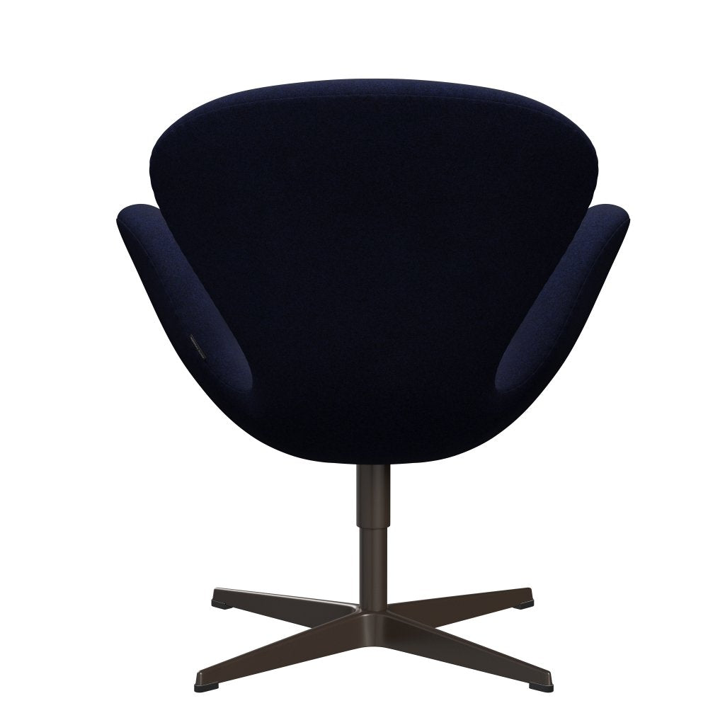 Fritz Hansen Swan Lounge Stuhl, braune Bronze/Divina Melange Dunkelblau