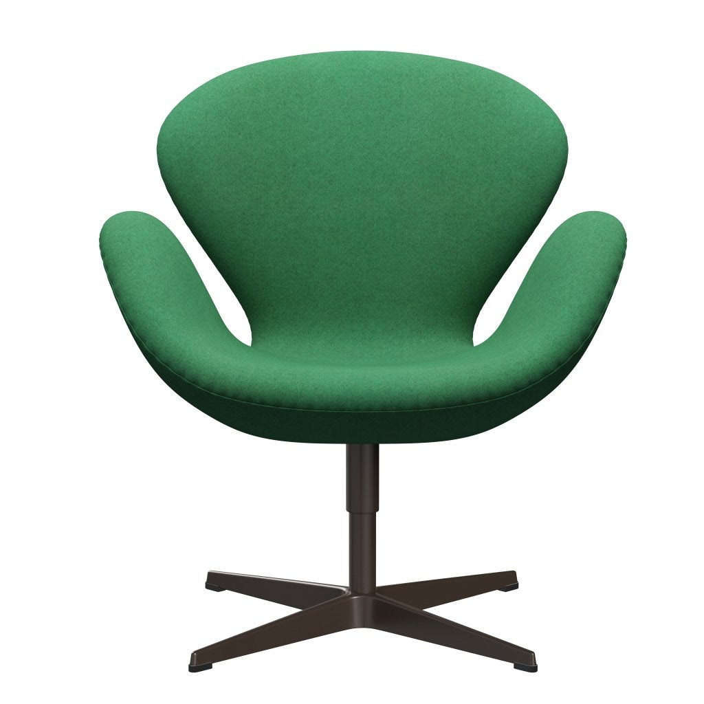 [product_category]-Fritz Hansen Swan Lounge Chair, Brown Bronze/Divina Melange Green-Fritz Hansen-3320-DIM937-BBBASE-FRI-1