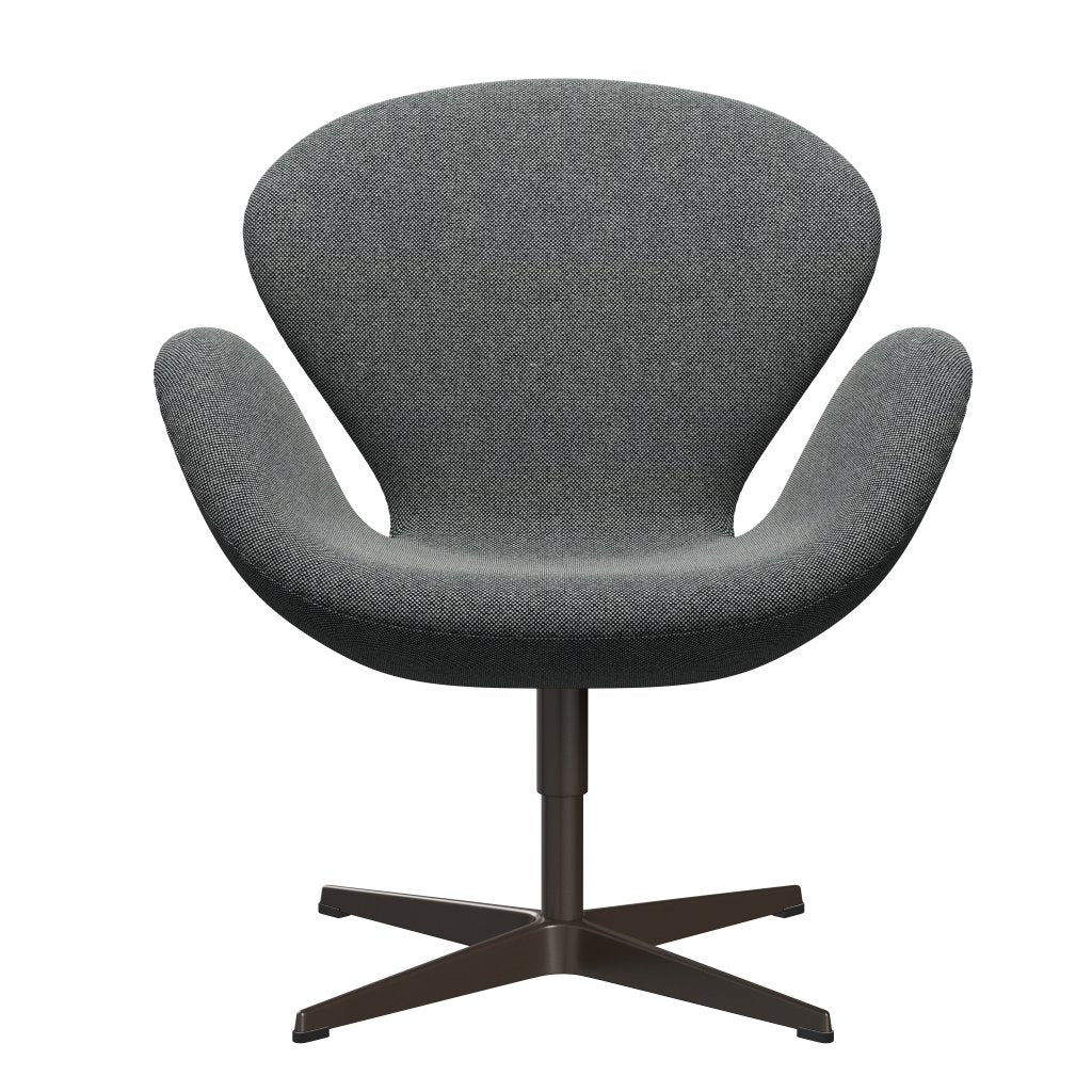 [product_category]-Fritz Hansen Swan Lounge Chair, Brown Bronze/Hallingdal White Black-Fritz Hansen-3320-HAL166-BBBASE-FRI-1