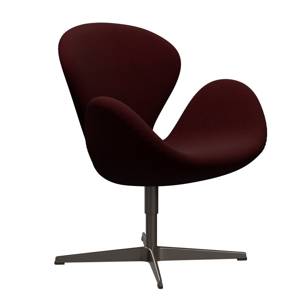 [product_category]-Fritz Hansen Swan Lounge Chair, Brown Bronze/Hallingdal Wine Red-Fritz Hansen-3320-HAL694-BBBASE-FRI-2