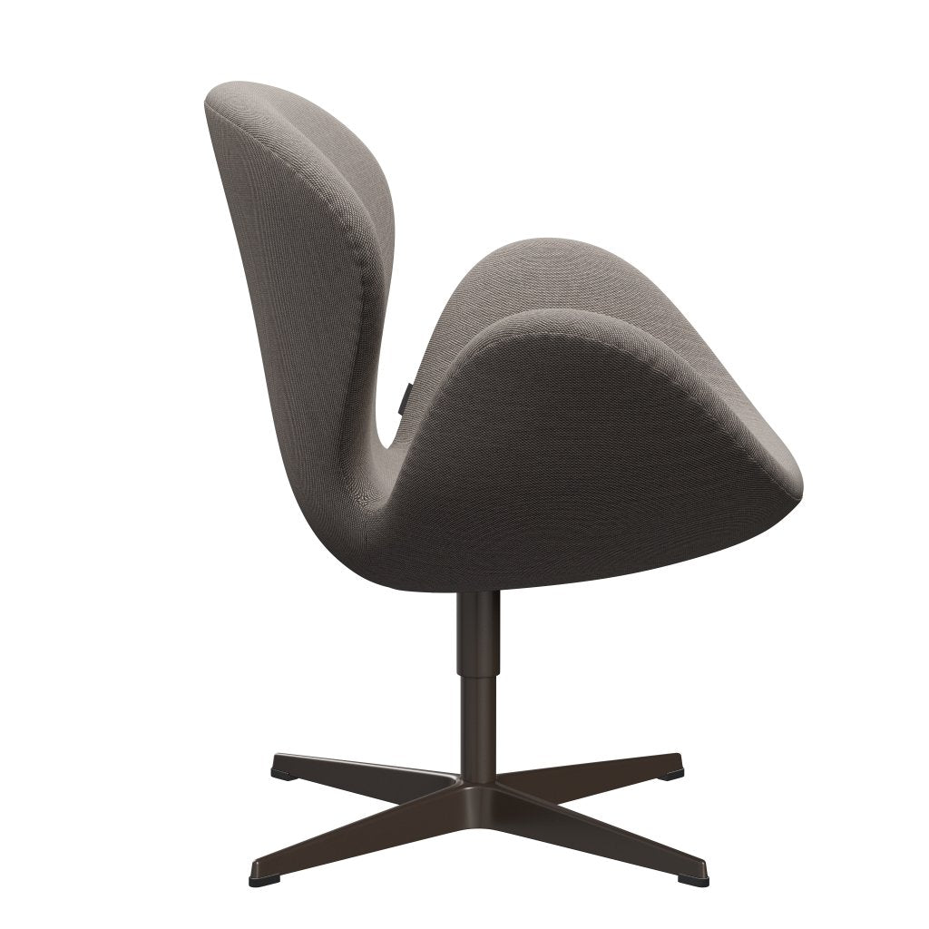 Fritz Hansen Swan Lounge Stuhl, braune Bronze/Stahlcut Trio Pink/Weiß/Schwarz