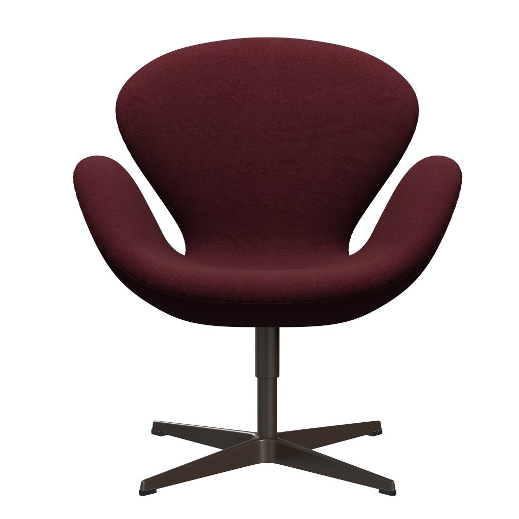 [product_category]-Fritz Hansen Swan Lounge Chair, Brown Bronze/Tonus Wine Red-Fritz Hansen-3320-TON610-BBBASE-FRI-1