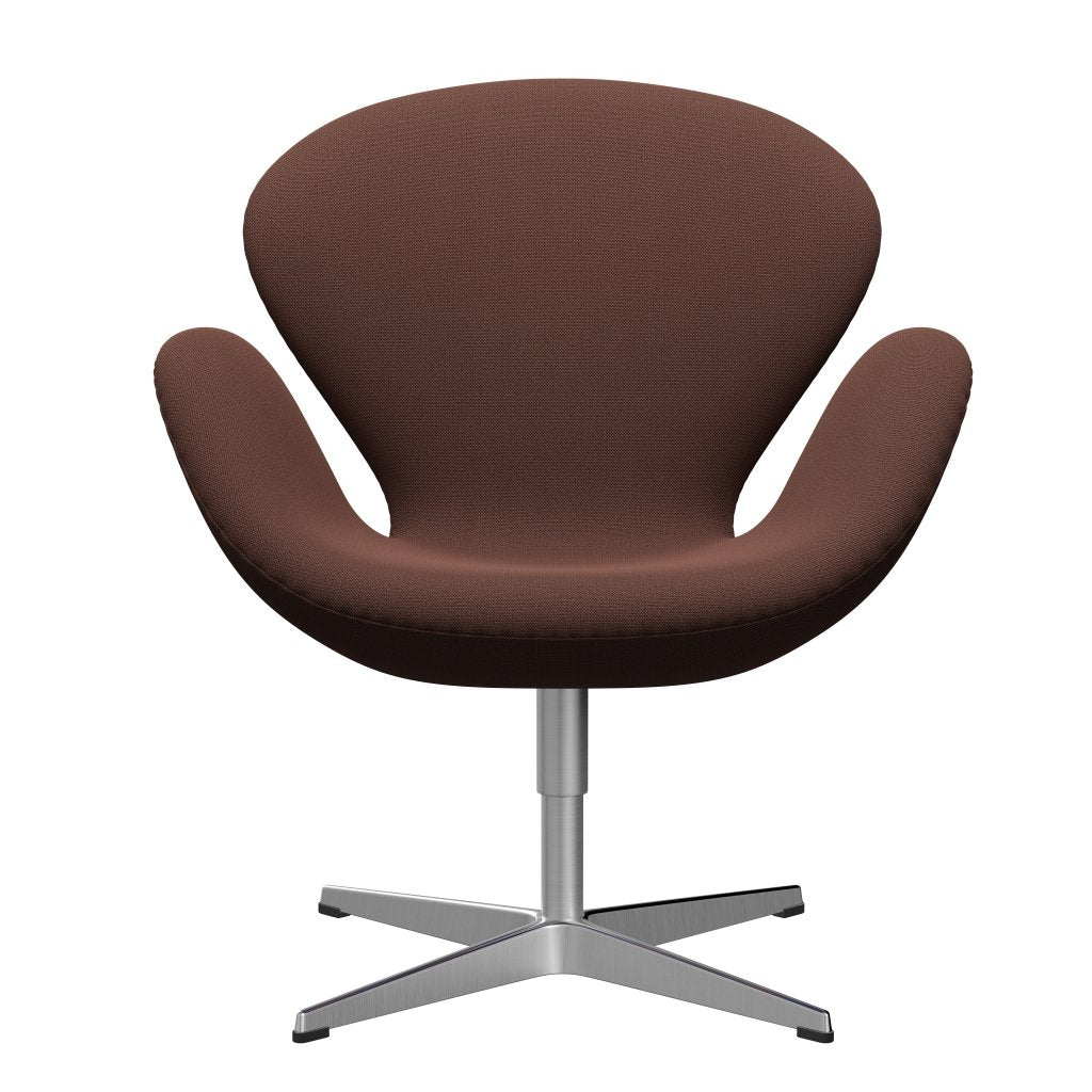 [product_category]-Fritz Hansen Swan Lounge Chair, Satin Brushed Aluminium/Capture Brown/Light Pink-Fritz Hansen-3320-CP7301-SPAL-FRI-1