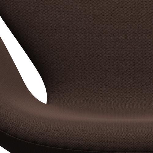 [product_category]-Fritz Hansen Swan Lounge Chair, Satin Brushed Aluminium/Capture Chocolate Brown-Fritz Hansen-3320-CP6901-SPAL-FRI-6