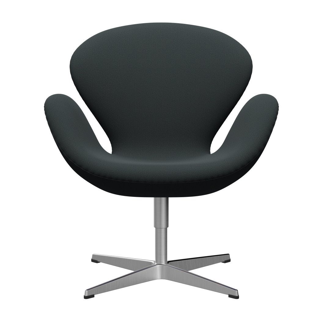 [product_category]-Fritz Hansen Swan Lounge Chair, Satin Brushed Aluminium/Capture Dark Deep Green-Fritz Hansen-3320-CP7101-SPAL-FRI-1