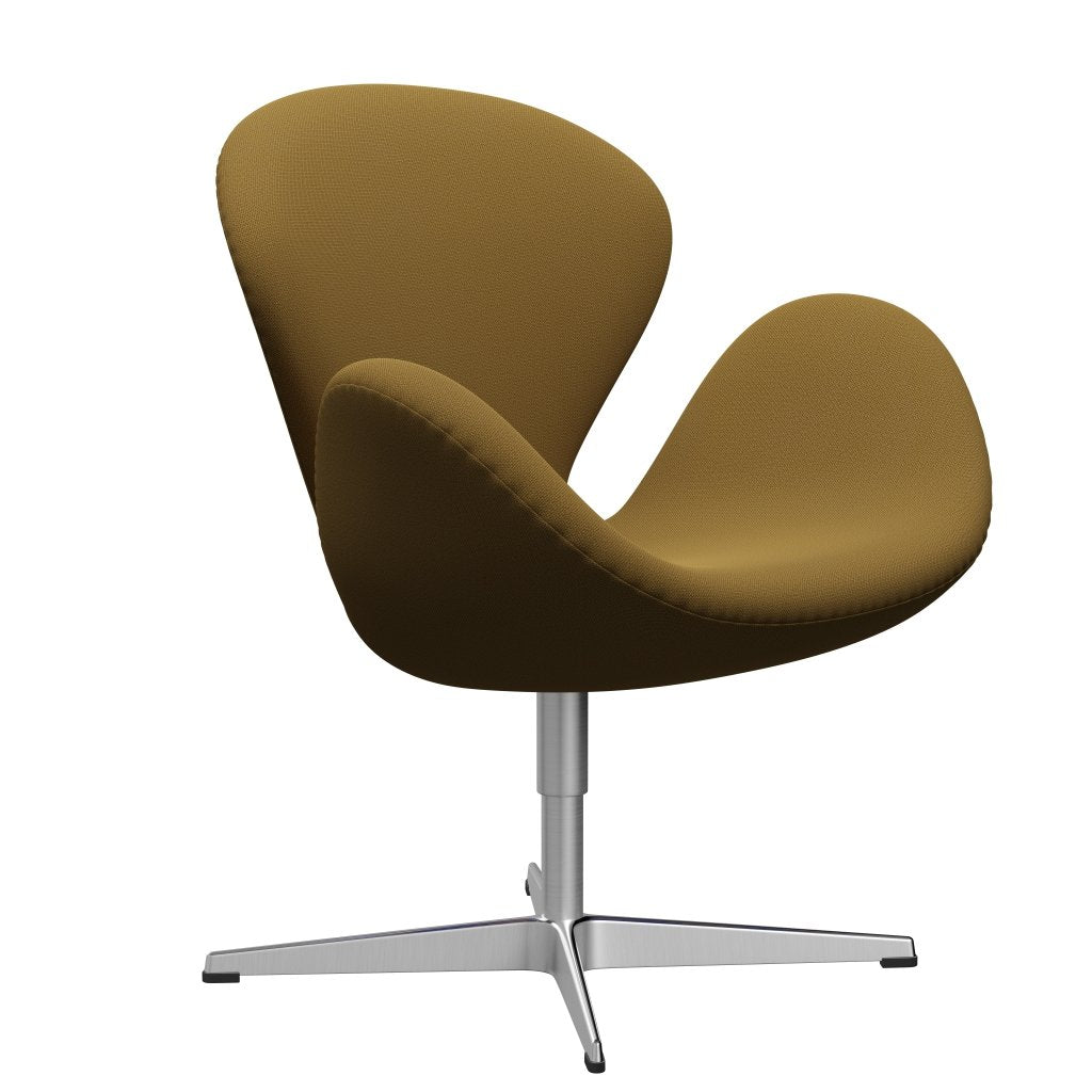 [product_category]-Fritz Hansen Swan Lounge Chair, Satin Brushed Aluminium/Capture Mustard Dark-Fritz Hansen-3320-CP6401-SPAL-FRI-2