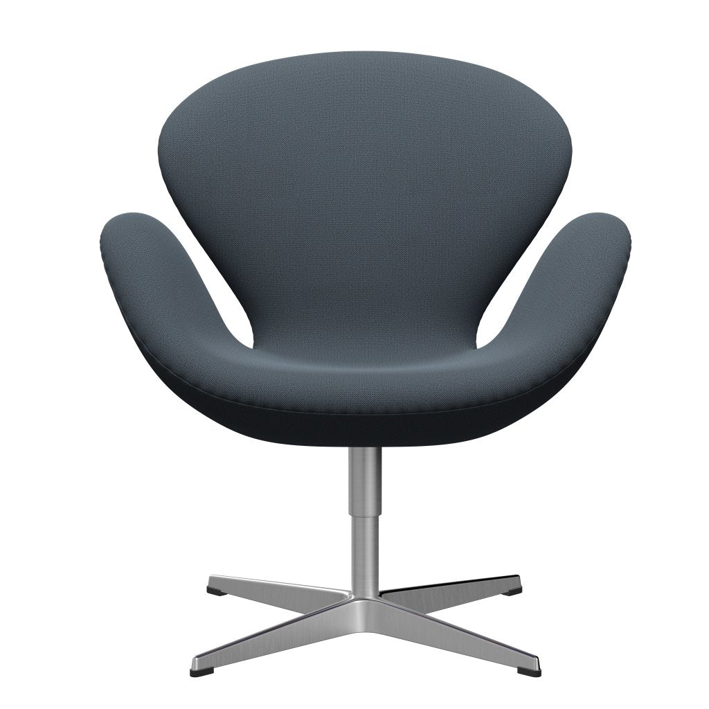 [product_category]-Fritz Hansen Swan Lounge Chair, Satin Brushed Aluminium/Capture Petrol Blue-Fritz Hansen-3320-CP6602-SPAL-FRI-1