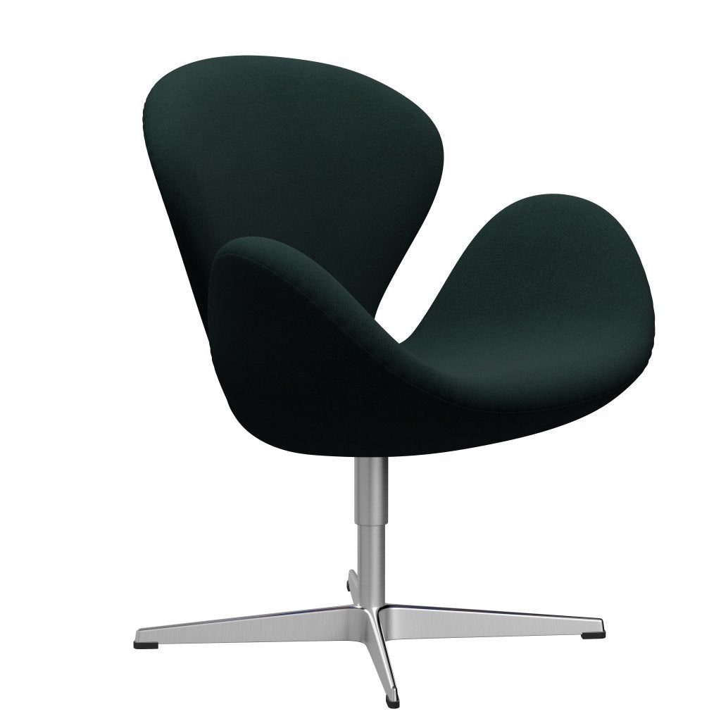 [product_category]-Fritz Hansen Swan Lounge Chair, Satin Brushed Aluminium/Christianshavn Dark Green-Fritz Hansen-3320-CH1161-SPAL-FRI-2