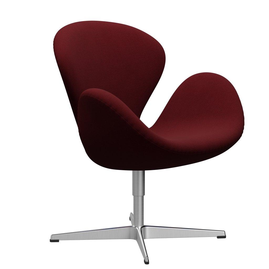 [product_category]-Fritz Hansen Swan Lounge Chair, Satin Brushed Aluminium/Christianshavn Red Uni-Fritz Hansen-3320-CH1140-SPAL-FRI-2