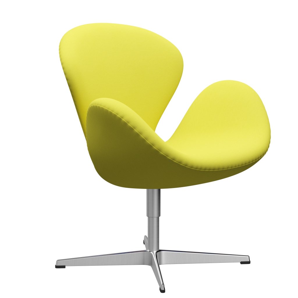 [product_category]-Fritz Hansen Swan Lounge Chair, Satin Brushed Aluminium/Comfort Light Yellow-Fritz Hansen-3320-C62005-SPAL-FRI-2