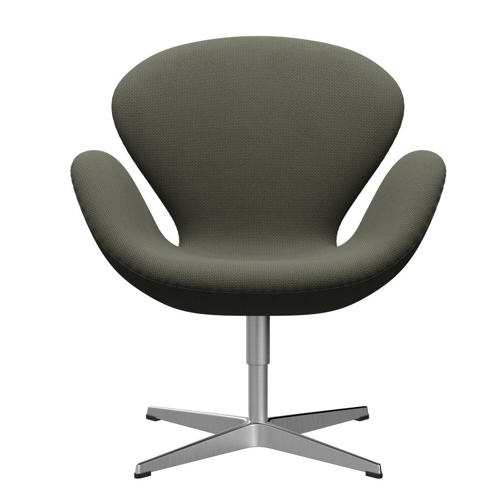 Fritz Hansen Swan Lounge Chair, aluminium brossé en satin / gris chaud diablo