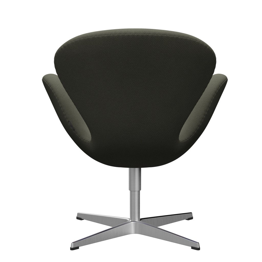 Fritz Hansen Swan Lounge Chair, Satin Brushed Aluminium/Diablo Warm Grey