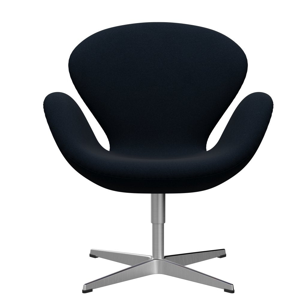 [product_category]-Fritz Hansen Swan Lounge Chair, Satin Brushed Aluminium/Divina Dark Blue-Fritz Hansen-3320-DIV793-SPAL-FRI-1