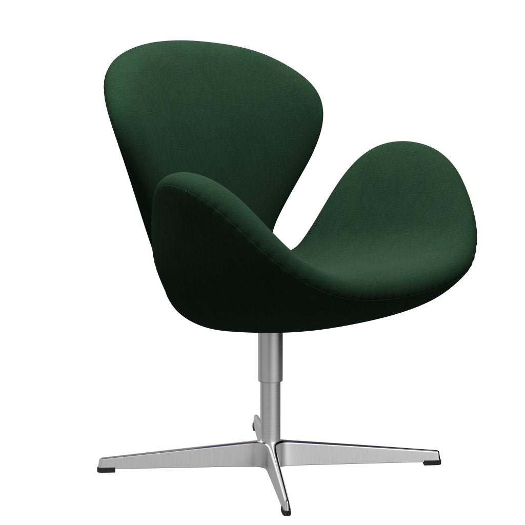 Fritz Hansen Swan Lounge Chair, Satin Brossed aluminium / Divina Green foncé (876)