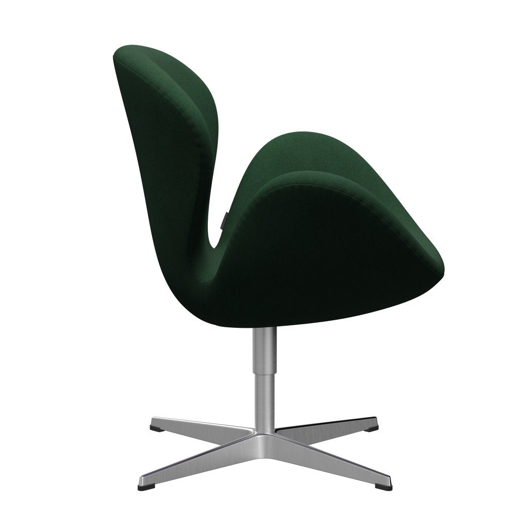 Fritz Hansen Swan Lounge Chair, Satin Brossed aluminium / Divina Green foncé (876)