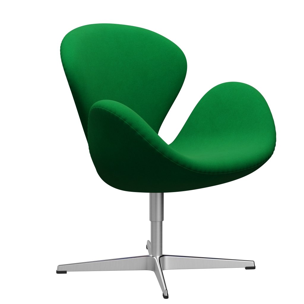 [product_category]-Fritz Hansen Swan Lounge Chair, Satin Brushed Aluminium/Divina Grass Green-Fritz Hansen-3320-DIV922-SPAL-FRI-2