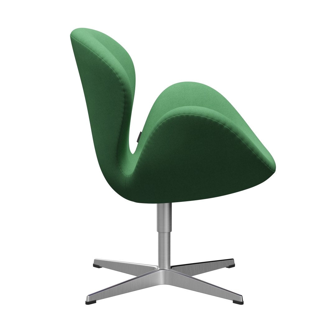 [product_category]-Fritz Hansen Swan Lounge Chair, Satin Brushed Aluminium/Divina Green-Fritz Hansen-3320-DIV966-SPAL-FRI-3