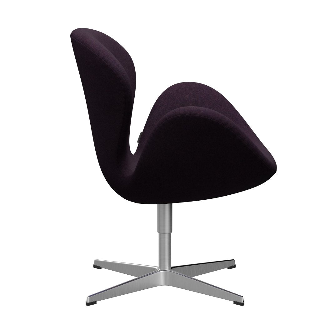 [product_category]-Fritz Hansen Swan Lounge Chair, Satin Brushed Aluminium/Divina Md Aubergine-Fritz Hansen-3320-DMD683-SPAL-FRI-3