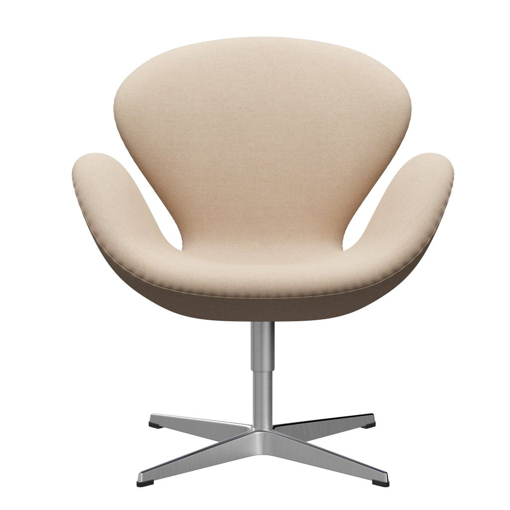 [product_category]-Fritz Hansen Swan Lounge Chair, Satin Brushed Aluminium/Divina Md Crème-Fritz Hansen-3320-DMD203-SPAL-FRI-1