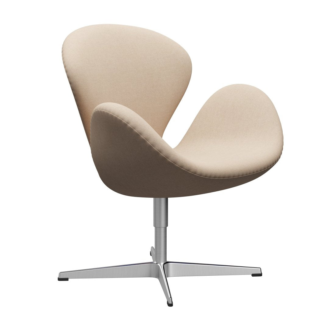 [product_category]-Fritz Hansen Swan Lounge Chair, Satin Brushed Aluminium/Divina Md Crème-Fritz Hansen-3320-DMD203-SPAL-FRI-2