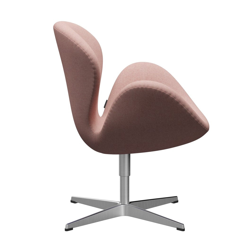 [product_category]-Fritz Hansen Swan Lounge Chair, Satin Brushed Aluminium/Divina Md Soft Pink-Fritz Hansen-3320-DMD613-SPAL-FRI-3