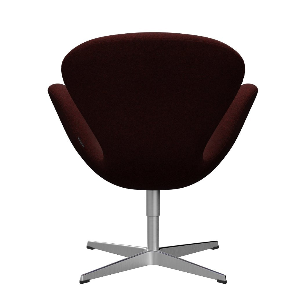 [product_category]-Fritz Hansen Swan Lounge Chair, Satin Brushed Aluminium/Divina Melange Burgundy-Fritz Hansen-3320-DIM597-SPAL-FRI-4