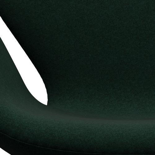 Fritz Hansen Swan Lounge Stuhl, Satin gebürstete Aluminium/Divina Melange Dark Green (871)