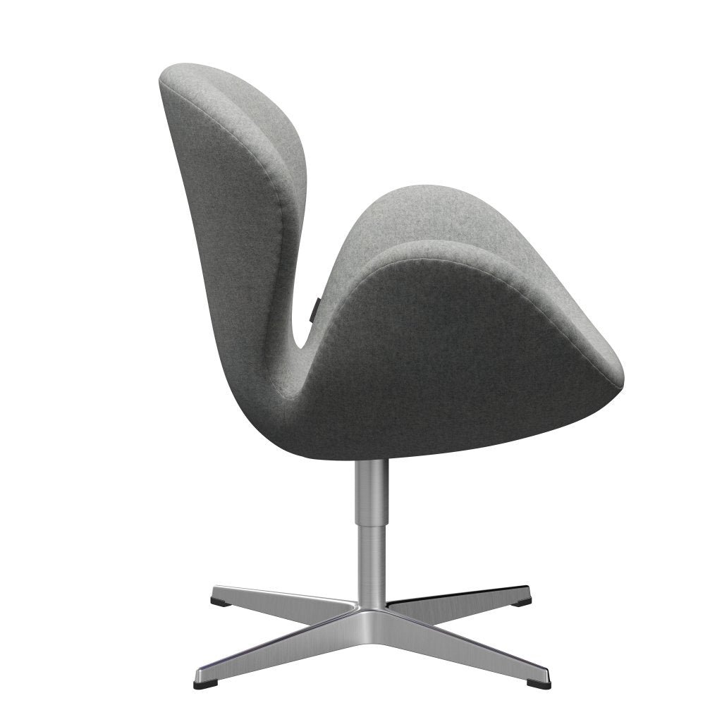 [product_category]-Fritz Hansen Swan Lounge Chair, Satin Brushed Aluminium/Divina Melange Light Grey-Fritz Hansen-3320-DIM120-SPAL-FRI-3