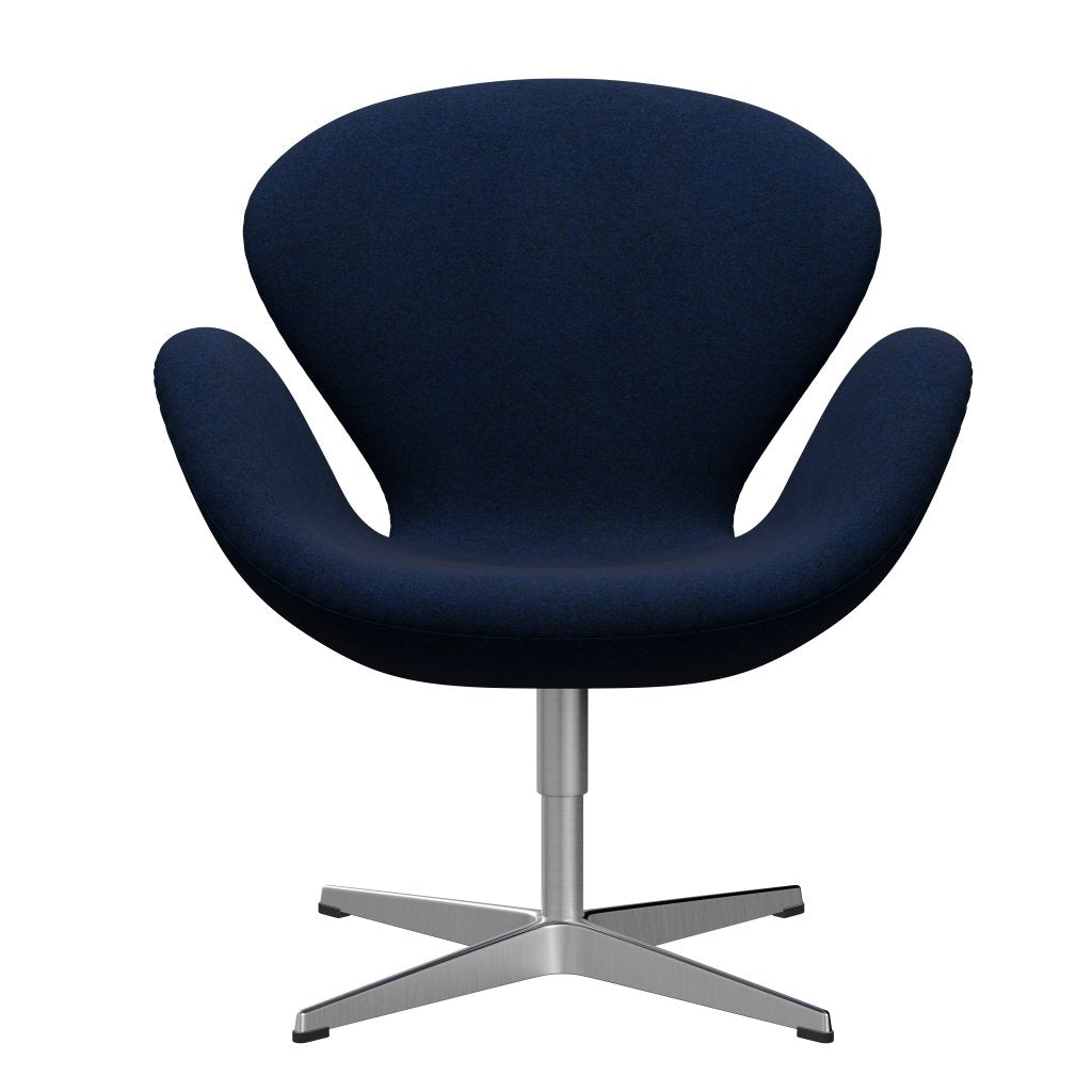 Sillón Fritz Hansen Swan, aluminio cepillado por satén/Divina Melange Navy Dark