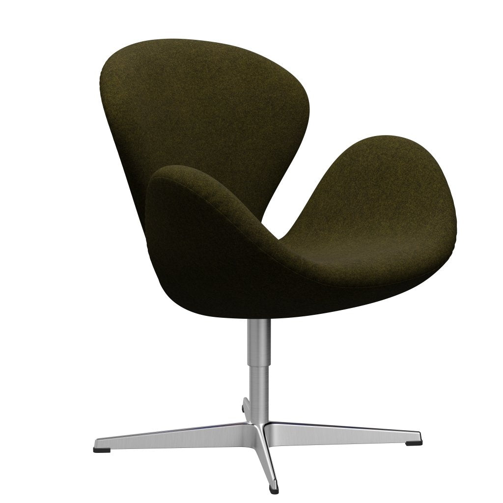 [product_category]-Fritz Hansen Swan Lounge Chair, Satin Brushed Aluminium/Divina Melange Olive Dark-Fritz Hansen-3320-DIM471-SPAL-FRI-2