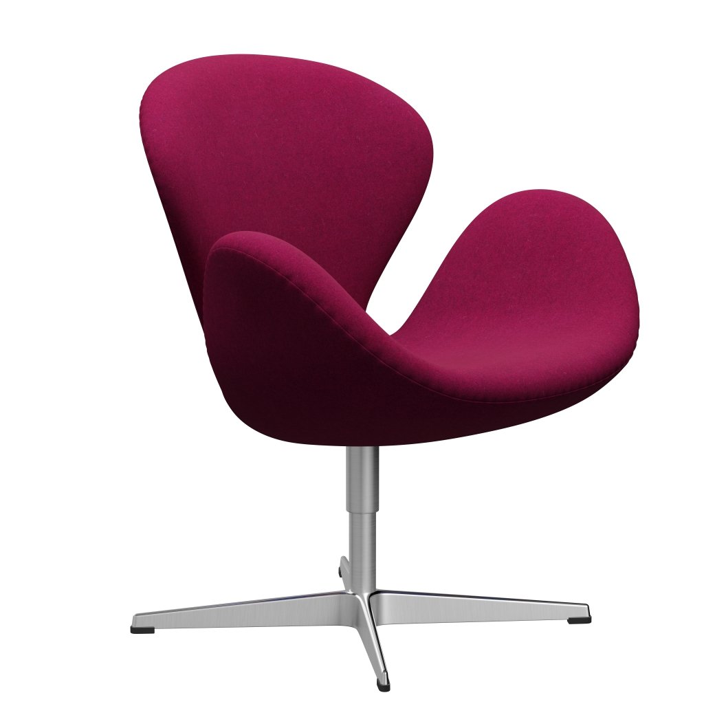 [product_category]-Fritz Hansen Swan Lounge Chair, Satin Brushed Aluminium/Divina Melange Pink Lipstick-Fritz Hansen-3320-DIM620-SPAL-FRI-2