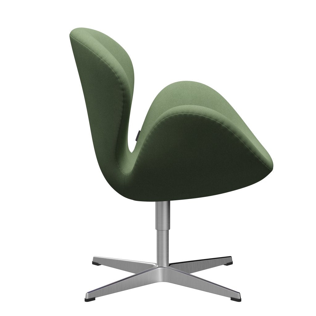 [product_category]-Fritz Hansen Swan Lounge Chair, Satin Brushed Aluminium/Divina Olive Green-Fritz Hansen-3320-DIV856-SPAL-FRI-3