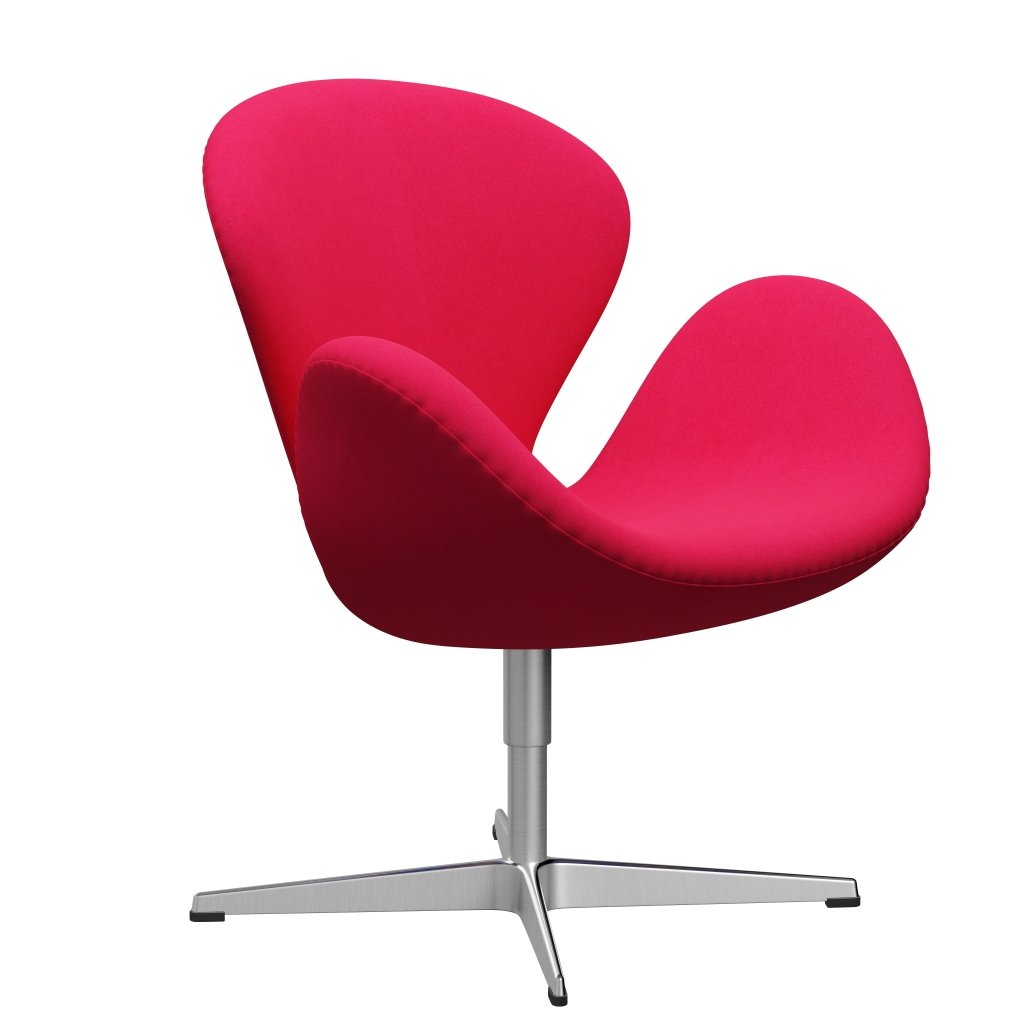 [product_category]-Fritz Hansen Swan Lounge Chair, Satin Brushed Aluminium/Divina Pink Lipstick-Fritz Hansen-3320-DIV626-SPAL-FRI-2