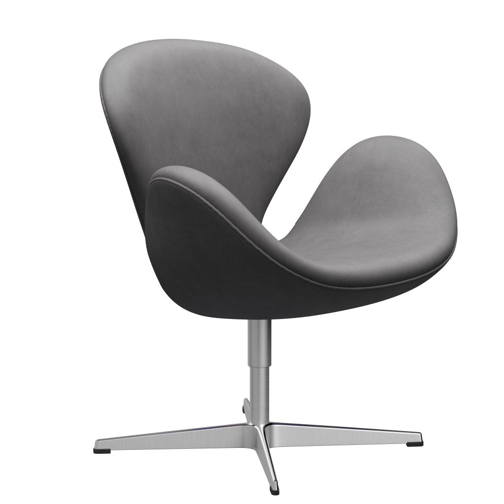 [product_category]-Fritz Hansen Swan Lounge Chair, Satin Brushed Aluminium/Embrace Chocolate-Fritz Hansen-3320-SECONC-SPAL-FRI-2