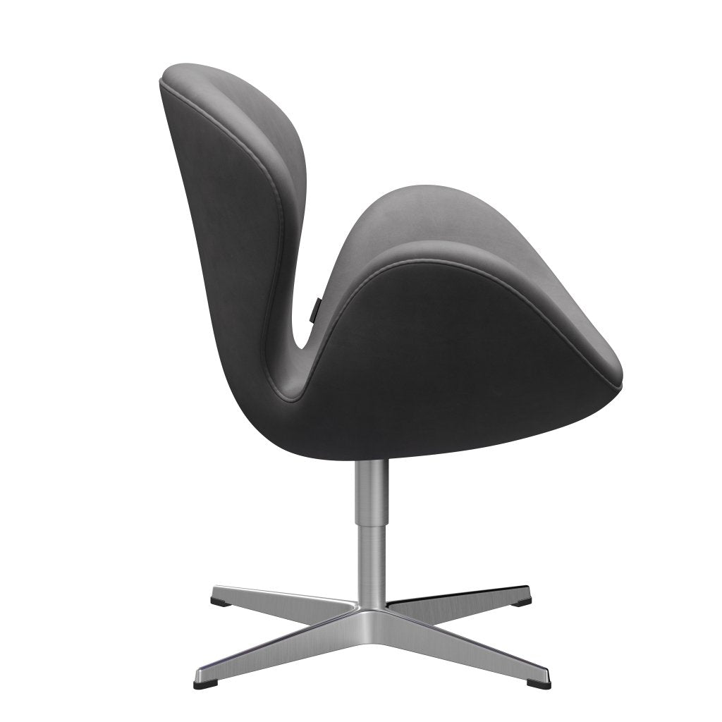 [product_category]-Fritz Hansen Swan Lounge Chair, Satin Brushed Aluminium/Embrace Chocolate-Fritz Hansen-3320-SECONC-SPAL-FRI-3