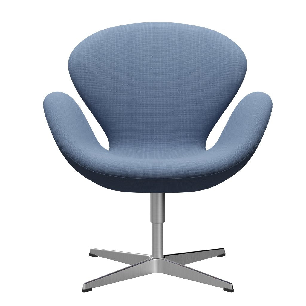 [product_category]-Fritz Hansen Swan Lounge Chair, Satin Brushed Aluminium/Fame Grey Blue-Fritz Hansen-3320-F66130-SPAL-FRI-1