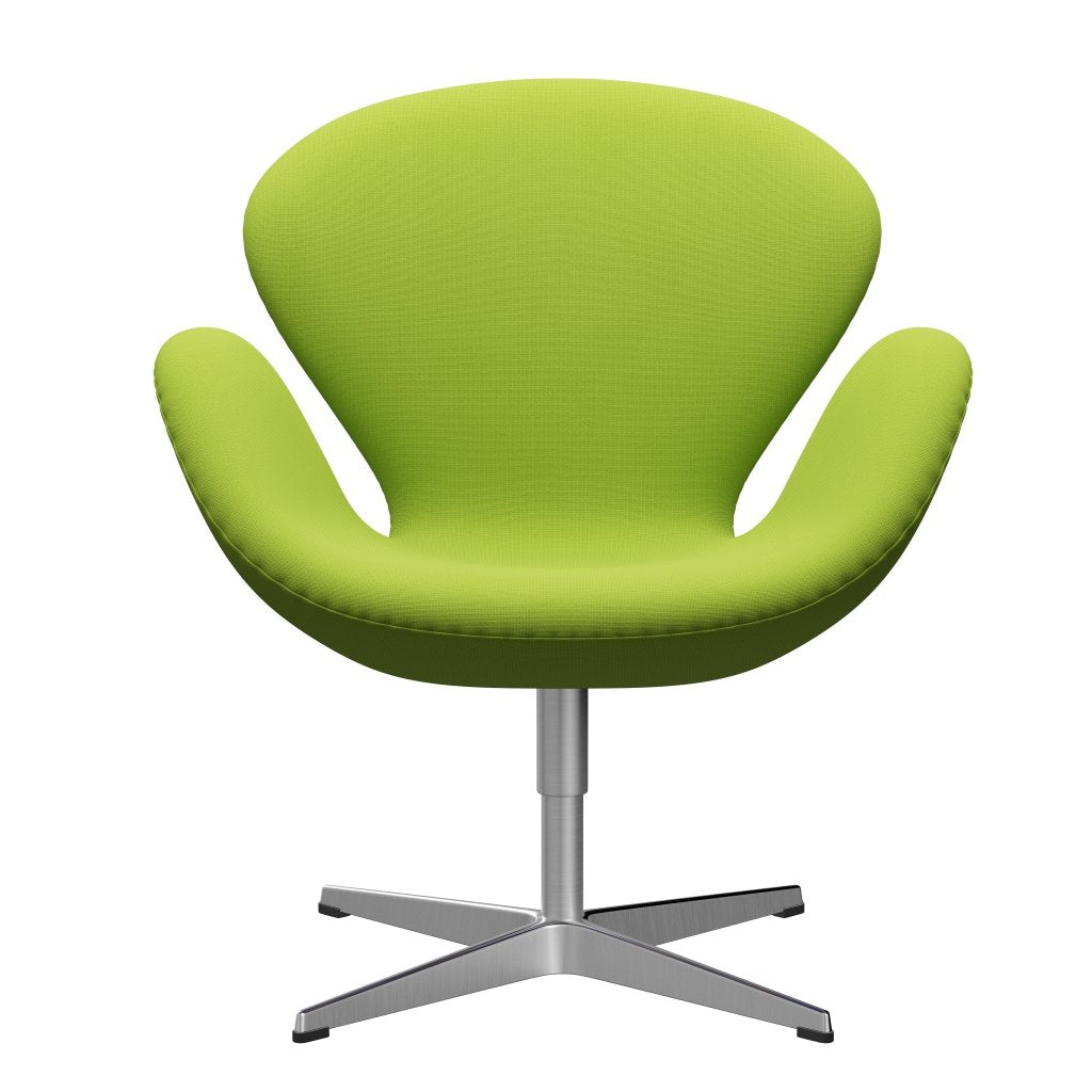 [product_category]-Fritz Hansen Swan Lounge Chair, Satin Brushed Aluminium/Fame Neon Green-Fritz Hansen-3320-F68144-SPAL-FRI-1