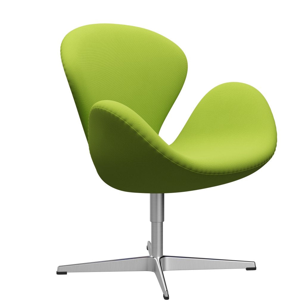 [product_category]-Fritz Hansen Swan Lounge Chair, Satin Brushed Aluminium/Fame Neon Green-Fritz Hansen-3320-F68144-SPAL-FRI-2