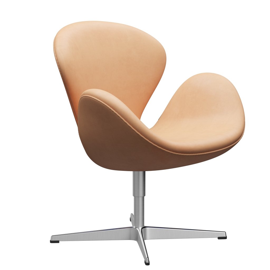 [product_category]-Fritz Hansen Swan Lounge Chair, Satin Brushed Aluminium/Natural Nature-Fritz Hansen-3320-NATUR-SPAL-FRI-2