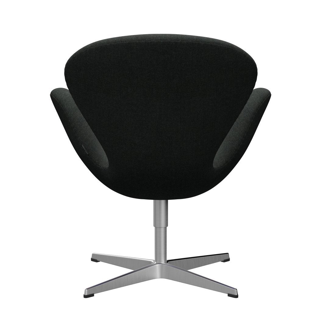 [product_category]-Fritz Hansen Swan Lounge Chair, Satin Brushed Aluminium/Re Wool Black/Natural-Fritz Hansen-3320-REW198-SPAL-FRI-4