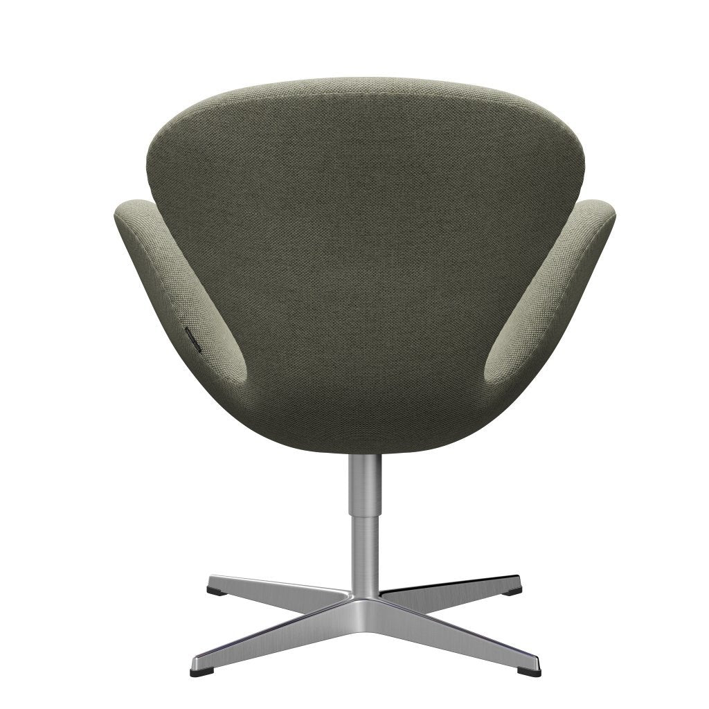 [product_category]-Fritz Hansen Swan Lounge Chair, Satin Brushed Aluminium/Re Wool Lime Green/Natural-Fritz Hansen-3320-REW408-SPAL-FRI-4