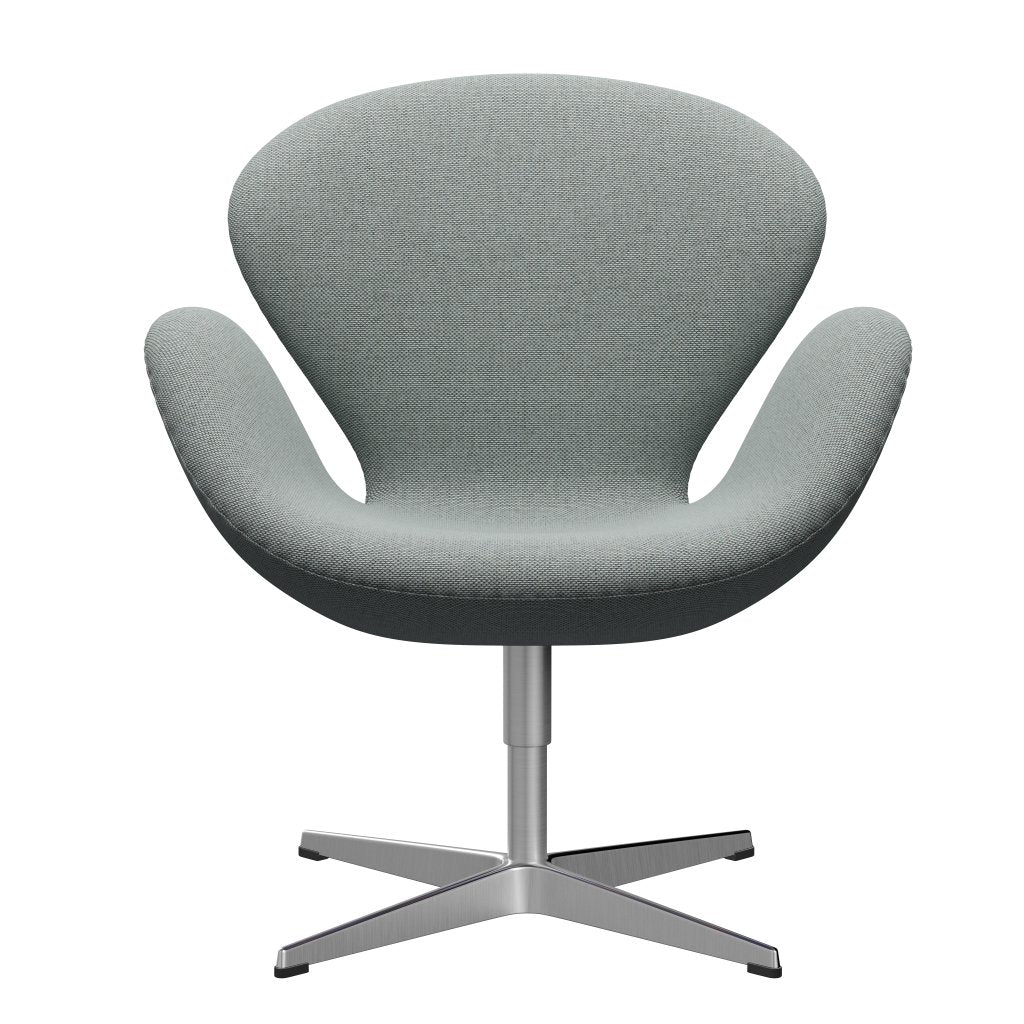 [product_category]-Fritz Hansen Swan Lounge Chair, Satin Brushed Aluminium/Re Wool Pale Aqua-Fritz Hansen-3320-REW828-SPAL-FRI-1