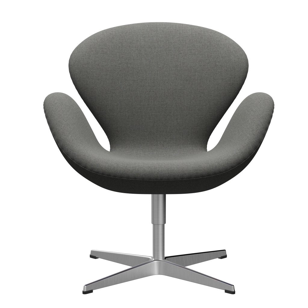 Fritz Hansen Swan Lounge Chair, Satin Borsted Aluminium/Re Wool Taupe/Natural